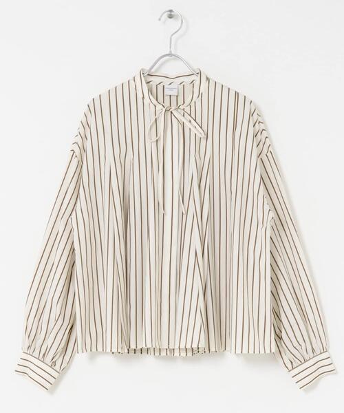 URBAN RESEARCH DOORS(アーバンリサーチドアーズ)の「ストライプリボンフレアブラウス(シャツ/ブラウス・レディース・ブルー系その他/オフホワイト・MEDIUM)」の13枚目の写真