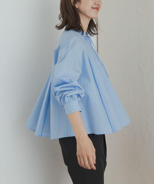 URBAN RESEARCH DOORS(アーバンリサーチドアーズ)の「ストライプリボンフレアブラウス(シャツ/ブラウス・レディース・ブルー系その他/オフホワイト・MEDIUM)」の17枚目の写真