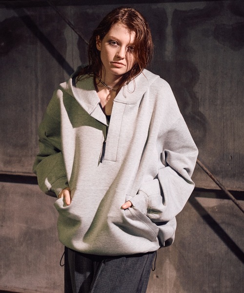 CASPER JOHN（キャスパージョン）の「Skipper zip parka / スキッパージップパーカー（パーカー・メンズ・グレー/ブラック/マスタード・LARGE/MEDIUM/SMALL/X-SMALL）」の4枚目の写真