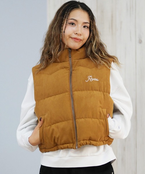 RVCA(ルーカ)の「RVCA/ルーカ DEVON SUEDET PUFFER VEST ベスト BF044-755(ベスト・レディース・ブラウン/ブラック・M/S)」の2枚目の写真