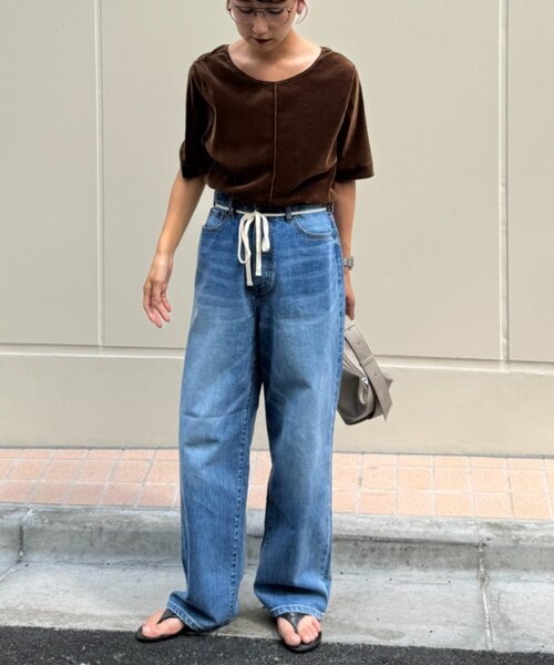 CIAOPANIC TYPY（チャオパニックティピー）の「【HENRY】vintagedenim/ウエスト紐ベルト付きワイドデニム（デニムパンツ・レディース・ブルー/ネイビー・LARGE/MEDIUM/SMALL/X-SMALL）」の11枚目の写真