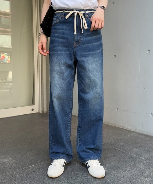 CIAOPANIC TYPY（チャオパニックティピー）の「【HENRY】vintagedenim/ウエスト紐ベルト付きワイドデニム（デニムパンツ・レディース・ブルー/ネイビー・LARGE/MEDIUM/SMALL/X-SMALL）」の7枚目の写真