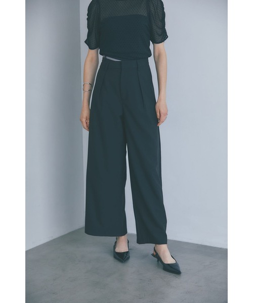 &. NOSTALGIA（アンドドットノスタルジア）の「ダブルベルトタックワイドパンツ（スラックス・レディース・グレー/ブラック・S/M）」の3枚目の写真