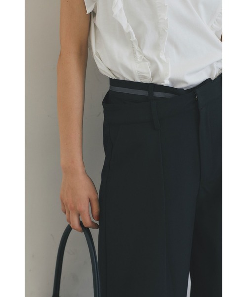 &. NOSTALGIA（アンドドットノスタルジア）の「ダブルベルトタックワイドパンツ（スラックス・レディース・グレー/ブラック・S/M）」の17枚目の写真