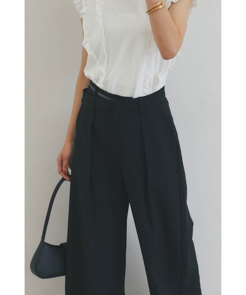 &. NOSTALGIA（アンドドットノスタルジア）の「ダブルベルトタックワイドパンツ（スラックス・レディース・グレー/ブラック・S/M）」の18枚目の写真