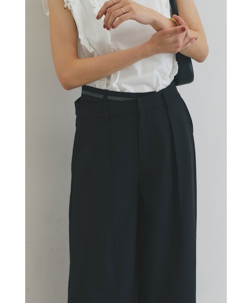 &. NOSTALGIA（アンドドットノスタルジア）の「ダブルベルトタックワイドパンツ（スラックス・レディース・グレー/ブラック・S/M）」の19枚目の写真