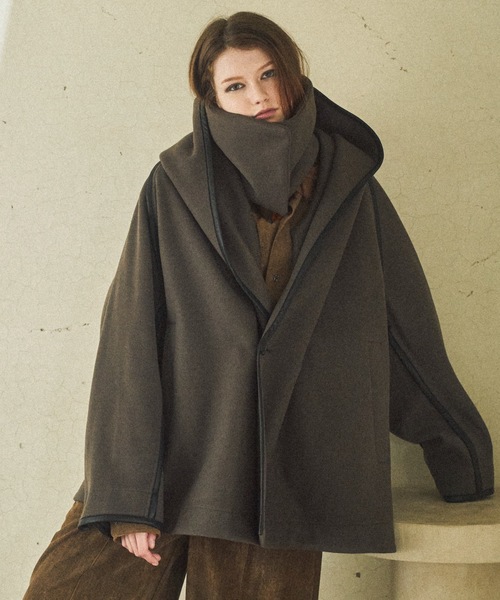 CASPER JOHN（キャスパージョン）の「Stole robe coat / ストールローブコート（チェスターコート・メンズ・ブラウン/ブラック・LARGE/MEDIUM/SMALL/X-SMALL）」の2枚目の写真