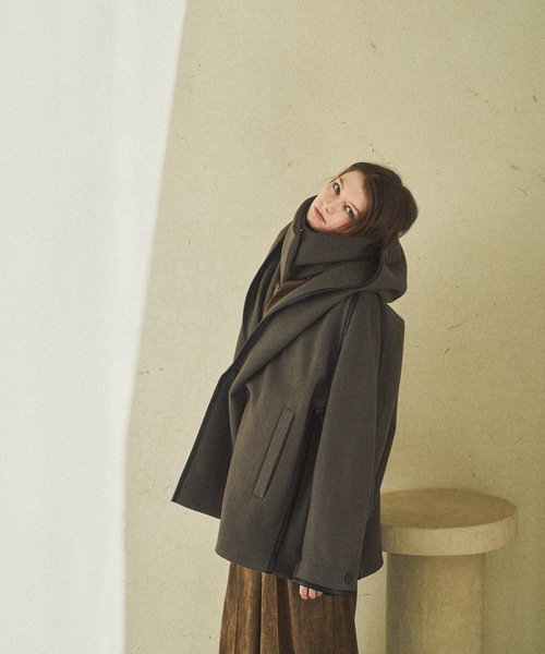 CASPER JOHN（キャスパージョン）の「Stole robe coat / ストールローブコート（チェスターコート・メンズ・ブラウン/ブラック・LARGE/MEDIUM/SMALL/X-SMALL）」の9枚目の写真