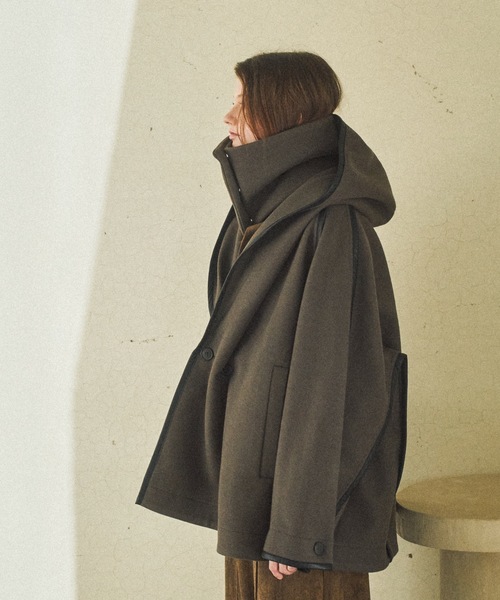 CASPER JOHN（キャスパージョン）の「Stole robe coat / ストールローブコート（チェスターコート・メンズ・ブラウン/ブラック・LARGE/MEDIUM/SMALL/X-SMALL）」の8枚目の写真