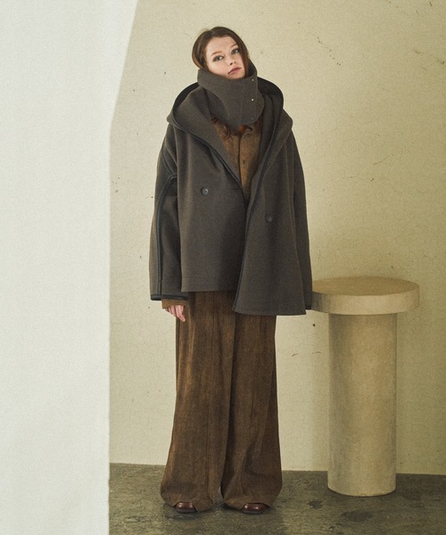 CASPER JOHN（キャスパージョン）の「Stole robe coat / ストールローブコート（チェスターコート・メンズ・ブラウン/ブラック・LARGE/MEDIUM/SMALL/X-SMALL）」の12枚目の写真