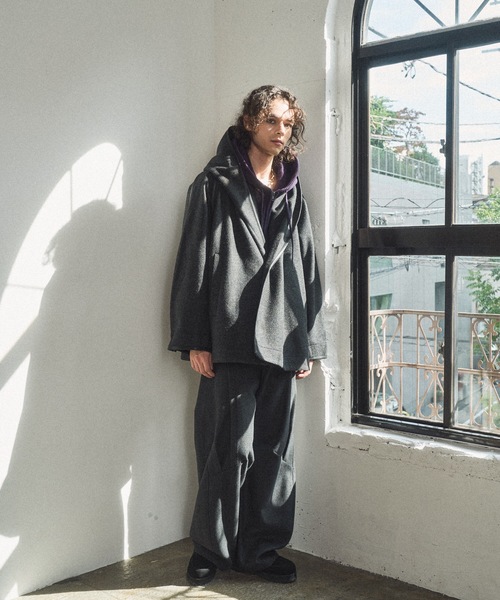 CASPER JOHN（キャスパージョン）の「Stole robe coat / ストールローブコート（チェスターコート・メンズ・ブラウン/ブラック・LARGE/MEDIUM/SMALL/X-SMALL）」の4枚目の写真