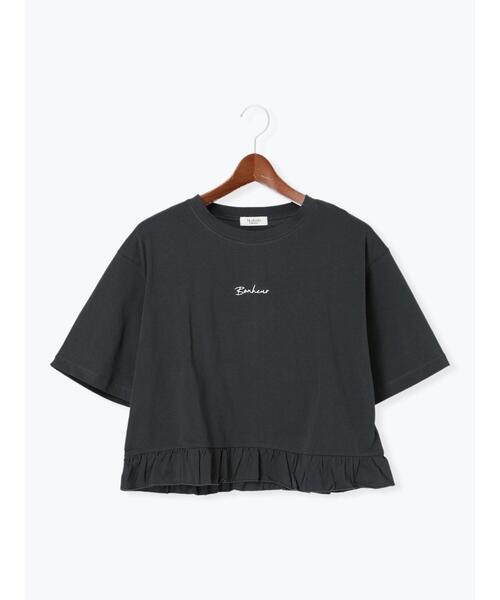 Te chichi TERRASSE（テチチテラス）の「裾フリル刺繍Tシャツ（Tシャツ/カットソー・レディース・イエロー/チャコールグレー/オフホワイト・F）」の3枚目の写真