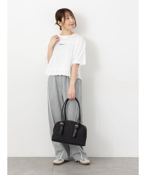 Te chichi TERRASSE（テチチテラス）の「裾フリル刺繍Tシャツ（Tシャツ/カットソー・レディース・イエロー/チャコールグレー/オフホワイト・F）」の8枚目の写真