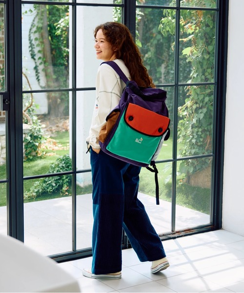 ゴースローキャラバン♡ポリエステル タフタ 2WAYロールトップデイバッグ go slow caravan｜ポリエステルタフタ2WAYロールトップデイバッグ