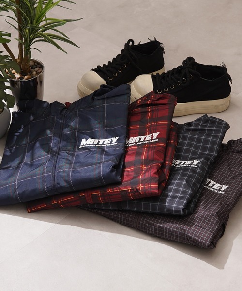 1111clothing(ワンフォークロージング)の「チェック柄 ダブルZIP フードブルゾン / Checkered Double Zip Hooded Blouson(ブルゾン・メンズ・ブラック/ネイビー/ブラウン/レッド・M/L)」の5枚目の写真
