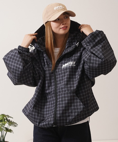 1111clothing(ワンフォークロージング)の「チェック柄 ダブルZIP フードブルゾン / Checkered Double Zip Hooded Blouson(ブルゾン・メンズ・ブラック/ネイビー/ブラウン/レッド・M/L)」の7枚目の写真