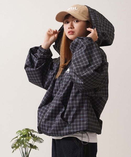 1111clothing(ワンフォークロージング)の「チェック柄 ダブルZIP フードブルゾン / Checkered Double Zip Hooded Blouson(ブルゾン・メンズ・ブラック/ネイビー/ブラウン/レッド・M/L)」の8枚目の写真