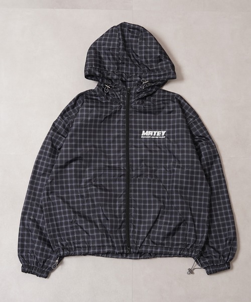 1111clothing(ワンフォークロージング)の「チェック柄 ダブルZIP フードブルゾン / Checkered Double Zip Hooded Blouson(ブルゾン・メンズ・ブラック/ネイビー/ブラウン/レッド・M/L)」の6枚目の写真