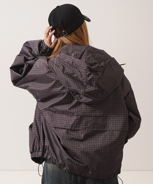 1111clothing(ワンフォークロージング)の「チェック柄 ダブルZIP フードブルゾン / Checkered Double Zip Hooded Blouson(ブルゾン・メンズ・ブラック/ネイビー/ブラウン/レッド・M/L)」の19枚目の写真