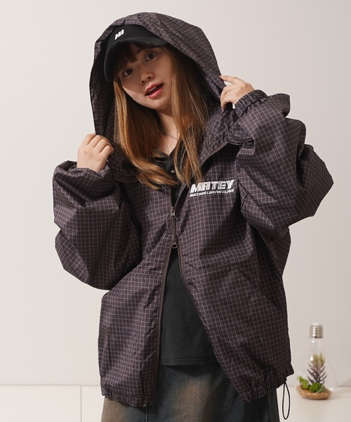 1111clothing(ワンフォークロージング)の「チェック柄 ダブルZIP フードブルゾン / Checkered Double Zip Hooded Blouson(ブルゾン・メンズ・ブラック/ネイビー/ブラウン/レッド・M/L)」の16枚目の写真