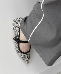 RANDA（ランダ）の「【SUSTAINABLE】リボンベルトニットフラットパンプス（パンプス）」