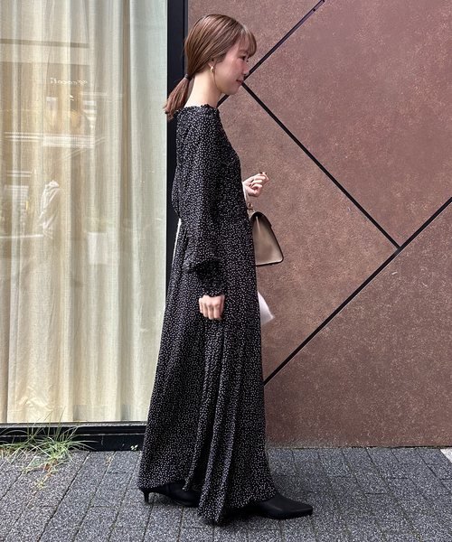 WEB限定/追加》ドットシャーリングワンピース（ワンピース