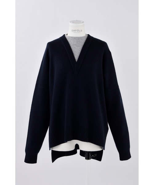 ENFOLD Ｖネックレイヤードプルオーバー　青 ENFOLD Vネックレイヤードプルオーバー 青 ENFOLD Vネックレイヤード