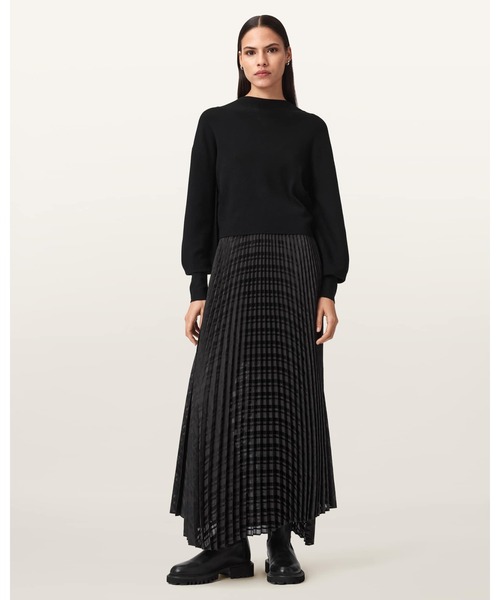 ALLSAINTS(オールセインツ)の「SINEAD 2-IN-1 PLEATED DRESS | SINEAD 2-IN-1 プリーツ ドレス・ワンピース(ワンピース・レディース・ブラック・S/M/L/XS)」の6枚目の写真