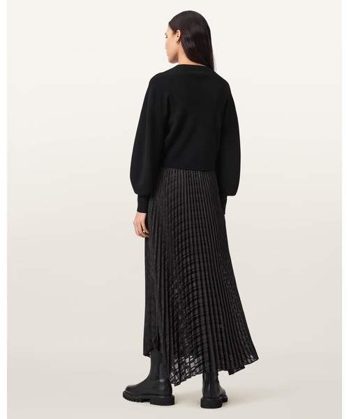 ALLSAINTS(オールセインツ)の「SINEAD 2-IN-1 PLEATED DRESS | SINEAD 2-IN-1 プリーツ ドレス・ワンピース(ワンピース・レディース・ブラック・S/M/L/XS)」の8枚目の写真