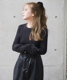 LAULEN（ローレン）の「back tag sheer tops  ウールブレンドバックタグシアートップス（Tシャツ/カットソー）」