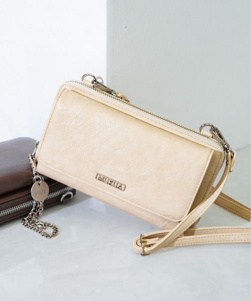 MURUA(ムルーア)の「【MURUA/ムルーア】 FRAME METAL SERIES ウォレットショルダー(財布・レディース・アイボリー/ブラック/ブラウン・FREE)」の2枚目の写真