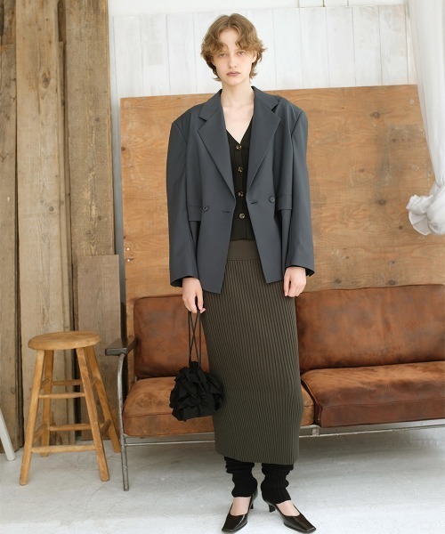 leinwande（ラインヴァンド）の「【leinwande】Over Relaxed Double Jacket（テーラードジャケット・レディース・グリーン/グレー・ONE SIZE）」の9枚目の写真
