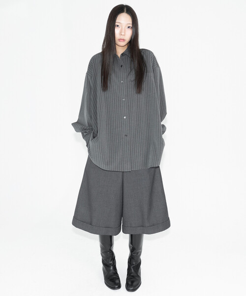 Bshop（ビショップ）の「eunoia | ウールライク ストライプシャツ 