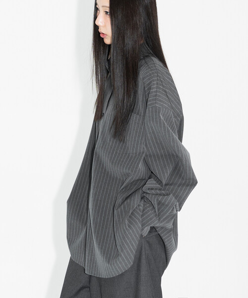 Bshop（ビショップ）の「eunoia | ウールライク ストライプシャツ 