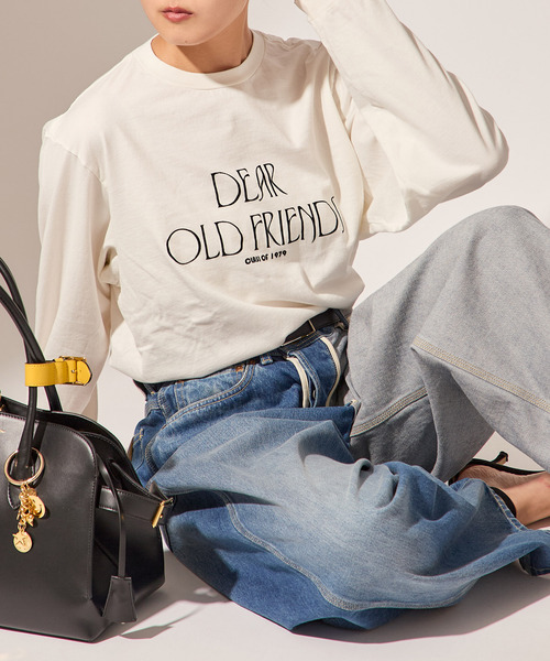 JANE SMITH】DEAR OLD FRIENDS FLOCKY L/S T：カットソー（T