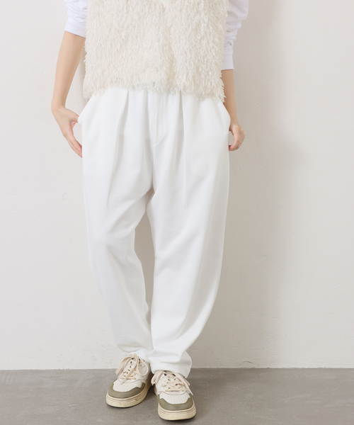 JOURNAL STANDARD LUXE(ジャーナルスタンダード ラックス)の「ウラケ タックパンツ(スウェットパンツ・レディース・グレー/ホワイト・FREE)」の2枚目の写真