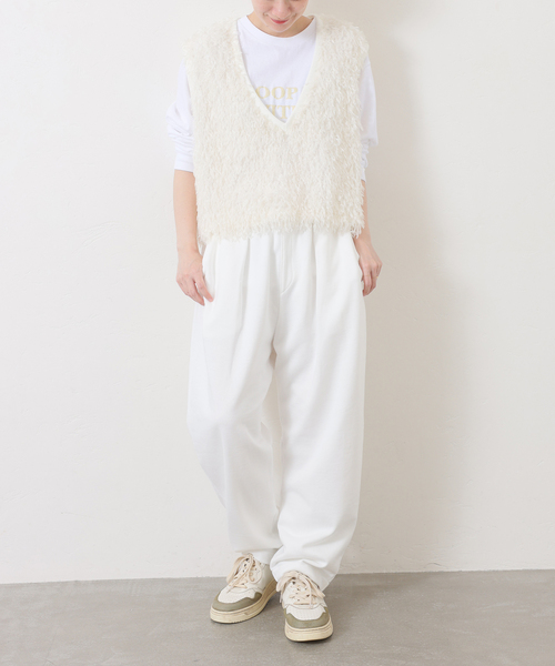 JOURNAL STANDARD LUXE(ジャーナルスタンダード ラックス)の「ウラケ タックパンツ(スウェットパンツ・レディース・グレー/ホワイト・FREE)」の3枚目の写真
