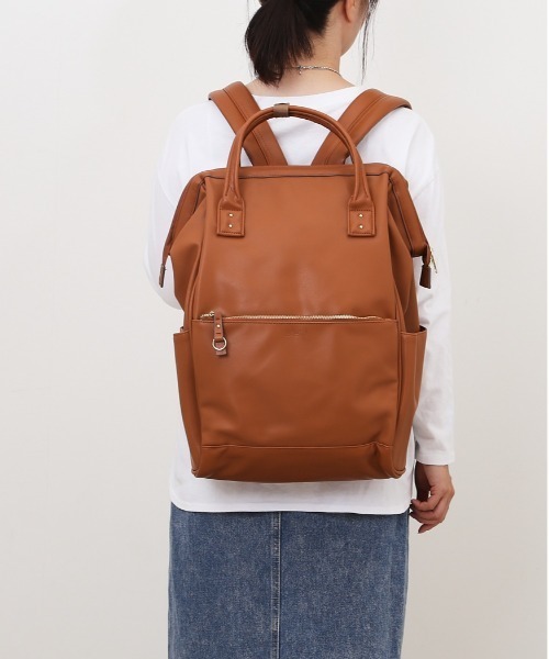 anello(アネロ)の「anello RE:レトロ 口金リュックL(バックパック/リュック・レディース・ブラック/キャメル/ベージュ系その他/グレー/アイボリー/ネイビー・FREE)」の9枚目の写真