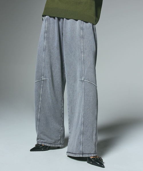 X-girl（エックスガール）の「BLEACHED SWEAT PANTS（スウェットパンツ・レディース・グレー/ライトブルー/ピンク・S/M）」の7枚目の写真