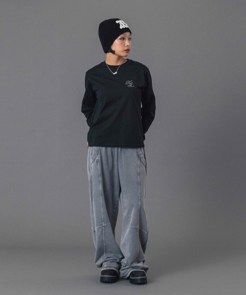 X-girl（エックスガール）の「BLEACHED SWEAT PANTS（スウェットパンツ・レディース・グレー/ライトブルー/ピンク・S/M）」の12枚目の写真