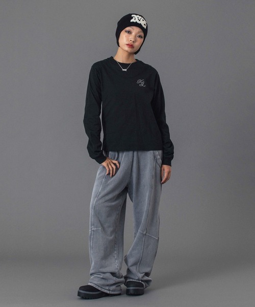 X-girl（エックスガール）の「BLEACHED SWEAT PANTS（スウェットパンツ・レディース・グレー/ライトブルー/ピンク・S/M）」の13枚目の写真