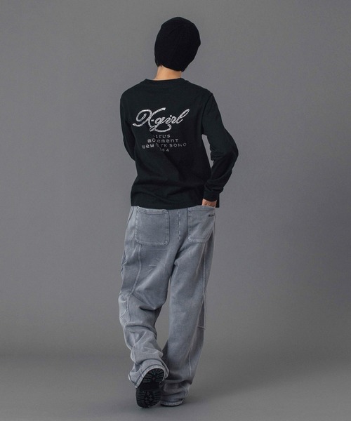X-girl（エックスガール）の「BLEACHED SWEAT PANTS（スウェットパンツ・レディース・グレー/ライトブルー/ピンク・S/M）」の14枚目の写真