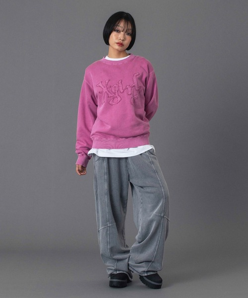 ⭐️超美品⭐️ 現物写真あり L size HSCHOOL スウェット BLEACHED SWEAT PANTS（スウェットパンツ）｜X-girl（エックスガール