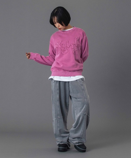 X-girl（エックスガール）の「BLEACHED SWEAT PANTS（スウェットパンツ・レディース・グレー/ライトブルー/ピンク・S/M）」の19枚目の写真
