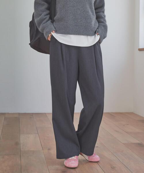 URBAN RESEARCH DOORS（アーバンリサーチドアーズ）の「『仁村紗和さん着用』『UR TECH』完声フロントタックイージーパンツ（その他パンツ・レディース・チャコールグレー/ベージュ/ブラック・SMALL/MEDIUM/LARGE）」の15枚目の写真