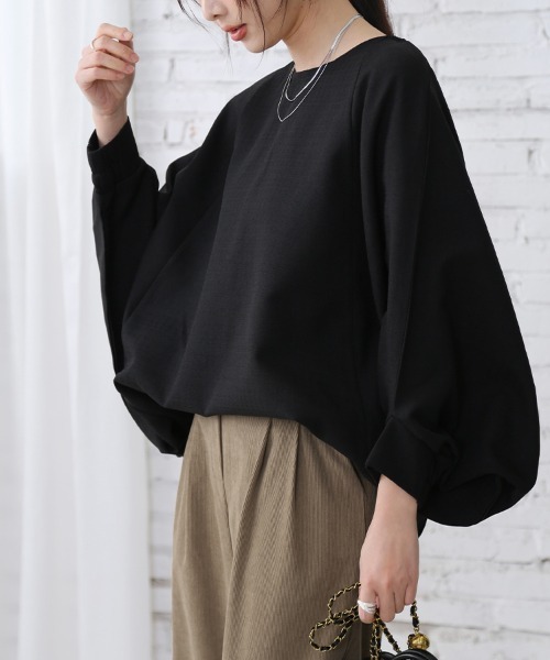 ReRe(リリ)の「ドレープドルマンブラウス(シャツ/ブラウス・レディース・アイボリー/ブラック/ネイビー・MEDIUM)」の2枚目の写真