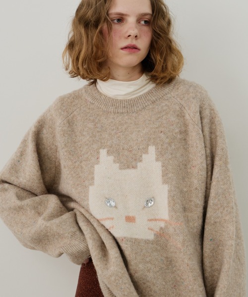 オーバーサイズワンにゃんニット（ニット/セーター）｜Unitage