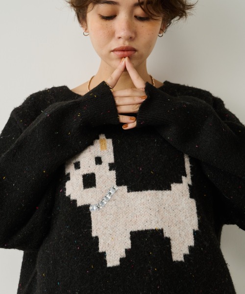 オーバーサイズワンにゃんニット（ニット/セーター）｜Unitage