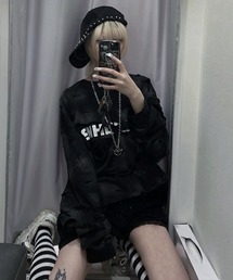 DIG YOUR OWN GRAVE（ディグユアオウングレイブ）の「【DIG YOUR OWN GRAVE】WISH VOID L/S T-SHIRTS / 【ディグユアオウングレイブ】ダメージレイヤードロゴ長袖Tシャツ（Tシャツ/カットソー）」