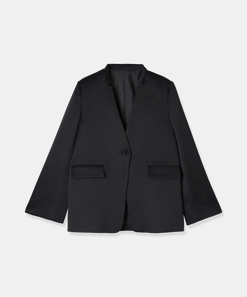 louren/ローレン】notched collar jacket/マットサテンノー